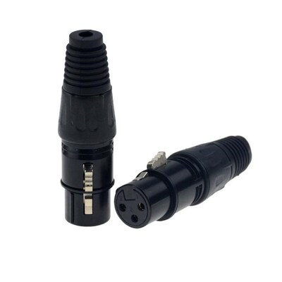 1pc XLR 3Pin Audio Microphone Cable Connector Black Male plu