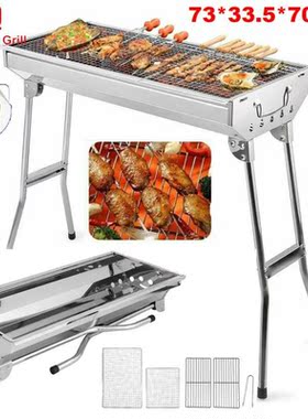 Outdoor Portable Grill Charcoal Stove Stainless Steel Foldab