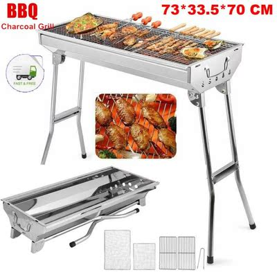 Outdoor Portable Grill Charcoal Stove Stainless Steel Foldab