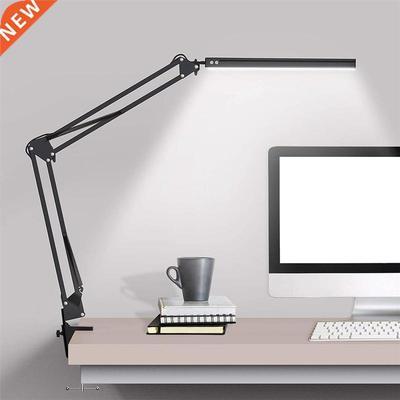 LED Desk Lamp Eye-Caring Adjustable Swing Arm Table Light wi