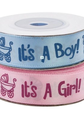 1 Roll 10Yards It is a Boy Girl Printed Ribbon Baby Shower