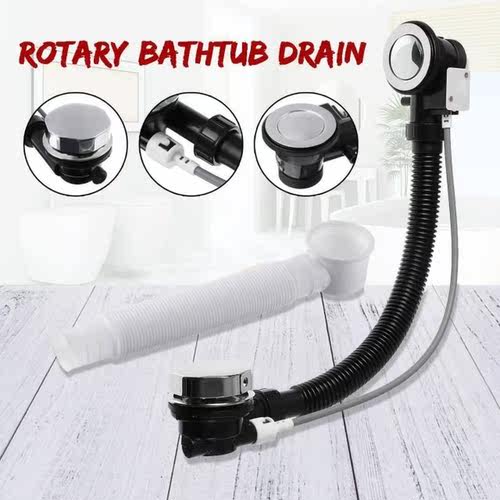Brass Drain Bathroom Rotary Bath Tub Overflow Up Plug Stoppe