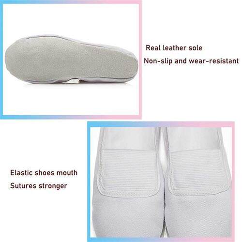 USHINE EU22-45 Whole Leather Sole Black White Flat Yoga Teac
