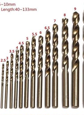 15pcs Cobalt Twist Drill Bits M5 HSS-Co Steel Straight Shan