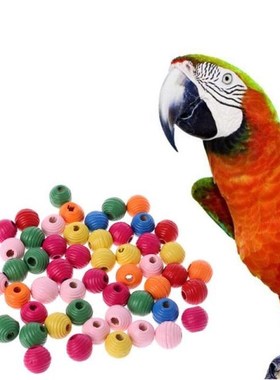 50Pcs/Bag Wooden Bird Parrot Bite Toy Multipurpose Colorful
