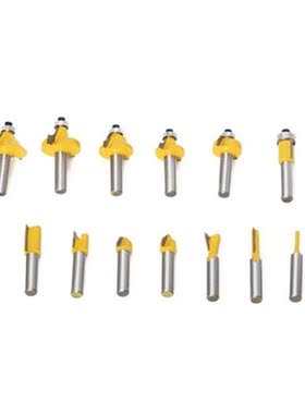 15 Pieces Woodworking Tool 8 HandleShank Carbide Router Cutt