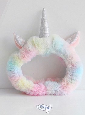 Holiday Soft Rainbow Unicorn Hair Hoop Plush Adorable Plush