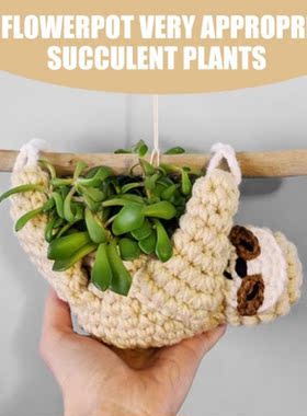 Hanging Sloth Fabric Flower Pot Sloth Animal Succulent Pot C