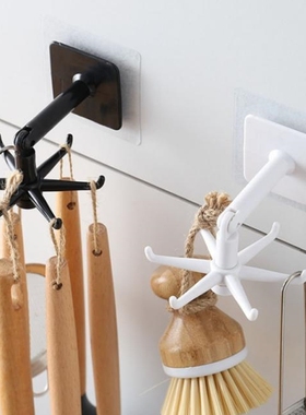 360 Degrees Rotated Kitchen Hooks Self Adhesive 6 Hooks Hand