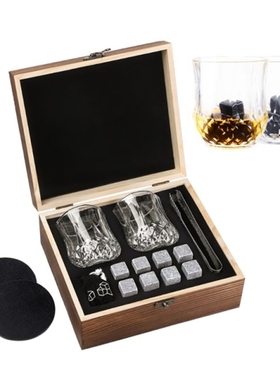 Whisky Stones Gift Sets Marble Reusable Cooling Stones Whisk