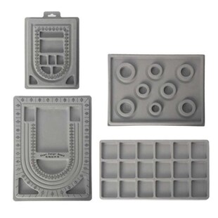 4Pcs Gray Flock Beads Tray Design Boards Kit  DIY Beading Br