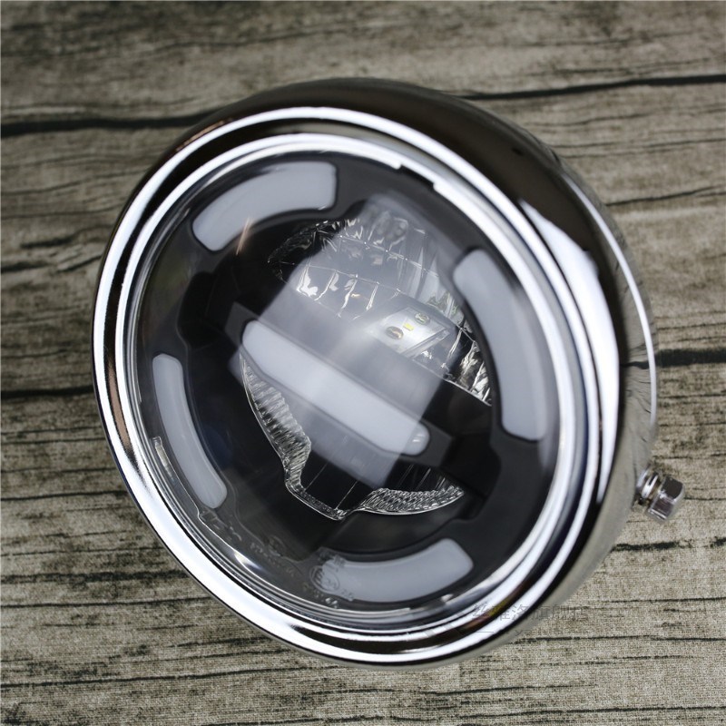 niversal Retro Motorcycle LED Headlamp for Cafe Racer Cruise - 实物图