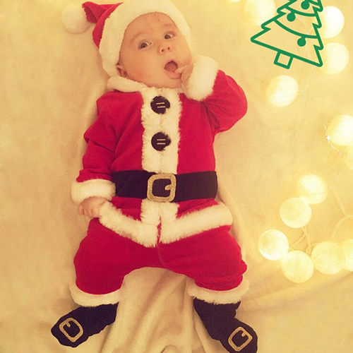 Good Quality Newborn Clothes 4PCS Santa Claus Cosplay Costum