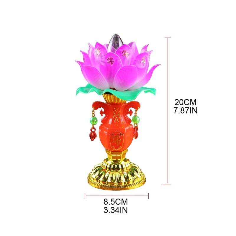 11UA 1 Piece Jade Vase Lotus Lantern Light Electric Candle I