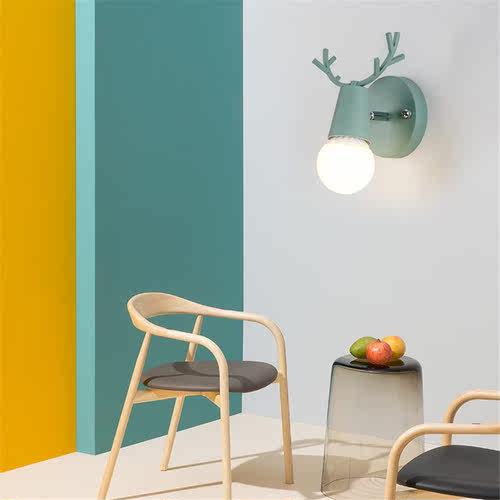 nordic colorful antlers wall lamp for children bedroom corri