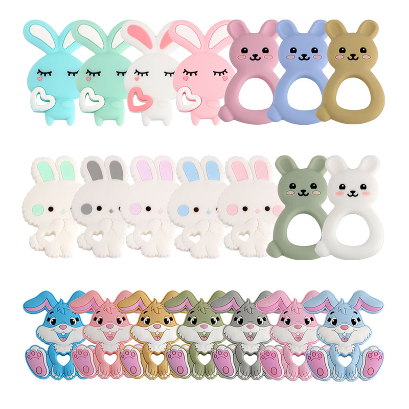 Sunrony 1pc New Baby Teether Cartoons Animal Rabbit Chewing