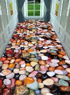 3D Stones Decor Corridor Carpet Flannel Anti-slip Balcony