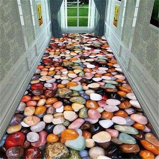 3D Stones Decor Corridor Carpet Flannel Anti-slip Balcony