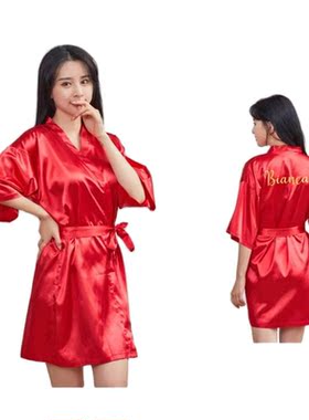 Custom Wedding Women Bridesmaid Robes Ladies Night Gown Silk