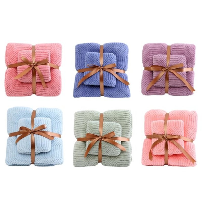 2022 New 70x140cm 35x75cm 2Pcs Luxury Absorbent Towels Set S