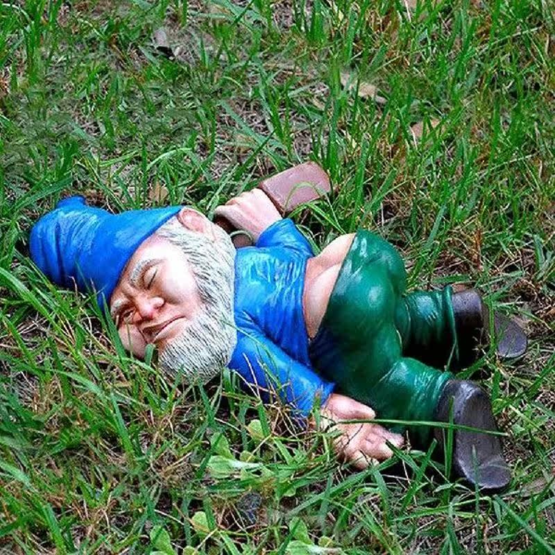 Garden Statue Funny Drunk Dwarf Statue Resin Miniature图片