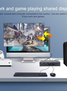 2 Ports HDMI 2.0 KVM switch 2 in 1 out Sharing 2 USB Devices