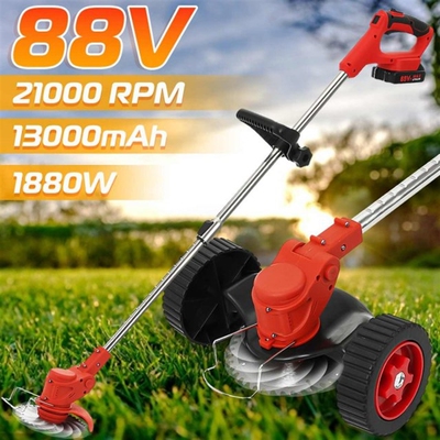 1880W Cordless Electric Grass Trimmer Lawn Mower Weeds Lengt