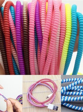 10Pcs/lot Spiral USB Data Charger Cable Cord Protector Wrap
