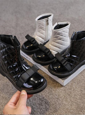 Kids Bow Boots Winter Baby Girls Black Fashion Boots Childre