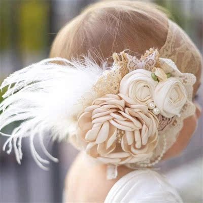 Vintage Flower Headband Baby Girls Headwraps Newborn Photogr