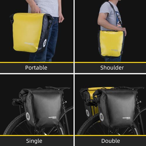 Bicycle Bag Waterproof 10-18L Portable Bike Bag Pannier Rear
