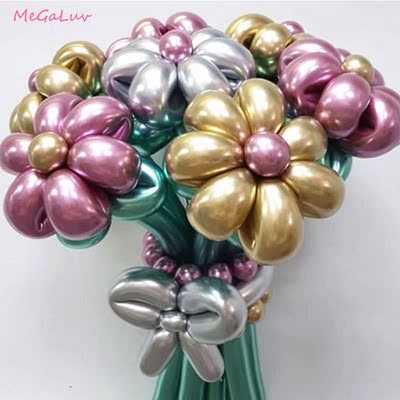 30 pcs/set Long Magic Modeling Metallic Latex Balloons Twist