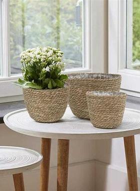 Seagrass Planter Basket Set Of 3 Indoor Outdoor, Flower Pots