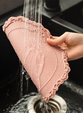 2pcs/set 23cm 35cm Silicone Flower Placemat Tableware Oil Re