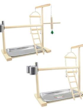 2021 New Wood Parrot Playstand Perch Playstand Gym Stand Pla