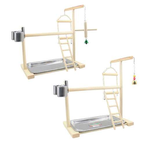 2021 New Wood Parrot Playstand Perch Playstand Gym Stand Pla