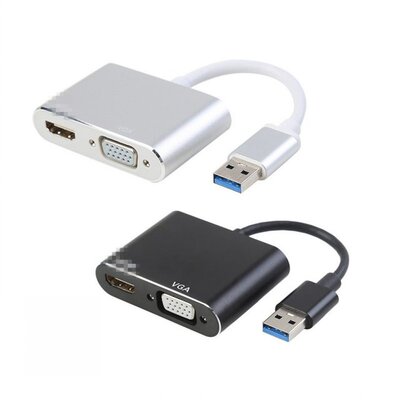 USB 3.0 to HDMI-compatibl VGA Adapter 4K HD 1080P Multi-Disp