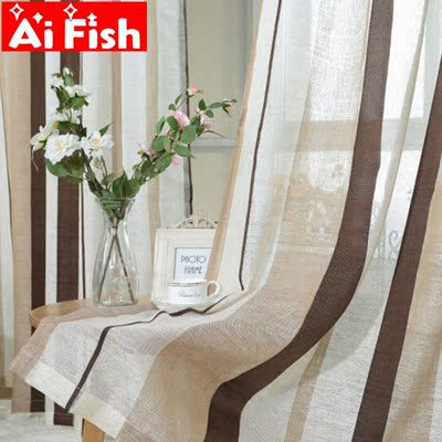 Modern Brief All match Flax Curtains Fabric Window For Stri