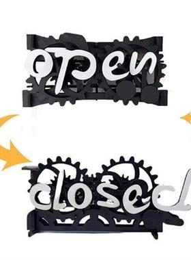 Open Closed Sign Board Wooden Double Sided Business Open