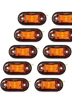 10PCS Warning Lights LEDs Diode Light Trailer Truck Yellow O