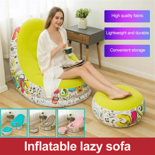 2Pcs/Set Lazy Sofa Inflatable Folding Recliner Outdoor Sofa