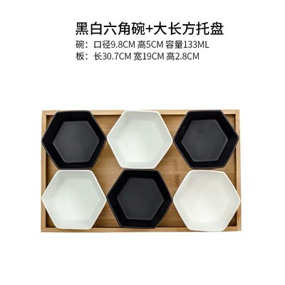 Nordic Creative hexagon ceramics Plate Wooden pallets fruit