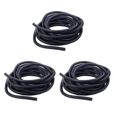 3X 20 Ft Split Wire Loom Conduit Polyethylene Tubing Black C