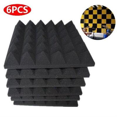 6pcs Soundproofing Foam Sound Absorption Pyramid Studio