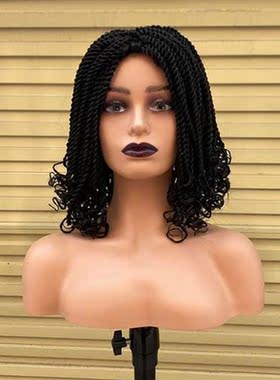 Ombre Red Box Braided Wigs For Black Women Heat Resistant Cr