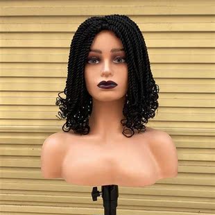 Ombre Red Box Braided Wigs For Black Women Heat Resistant Cr