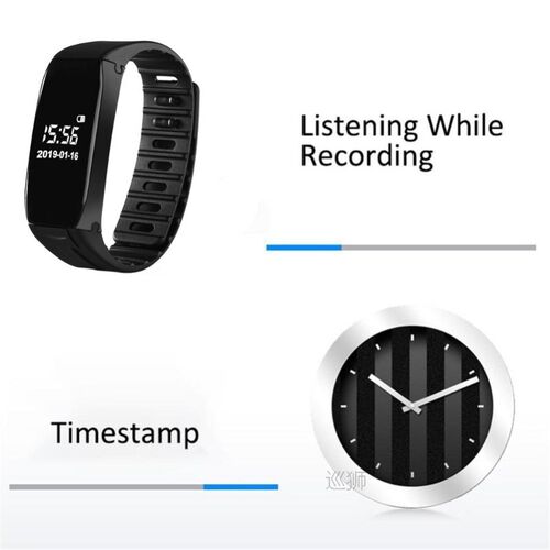 Digital Voice Recorder 32G 64G 128GB Wrist Watch 192kbps Aud