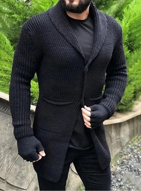 Men's autumn and winter long-sleeved sweater coat 毛
