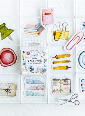 46pcs Small Item Collection Paper Sticker Diy Diary Paper La