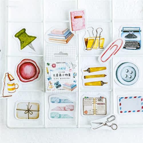 46pcs Small Item Collection Paper Sticker Diy Diary Paper La